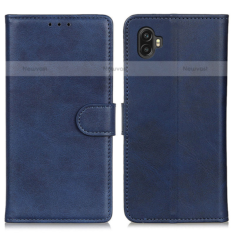 Leather Case Stands Flip Cover Holder A05D for Samsung Galaxy XCover 6 Pro 5G Blue