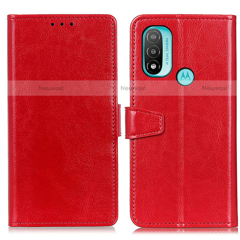 Leather Case Stands Flip Cover Holder A06D for Motorola Moto E40 Red