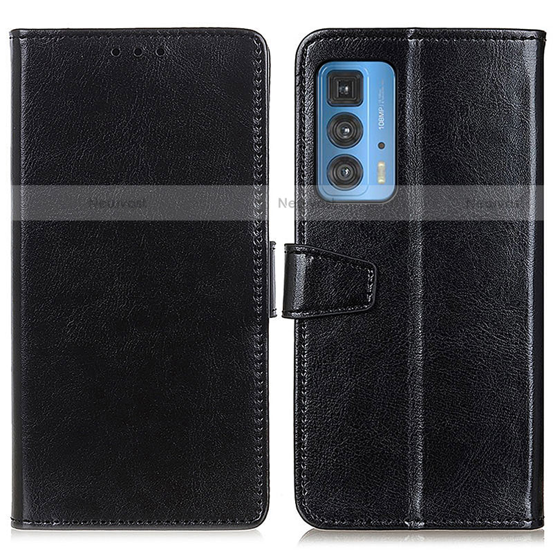Leather Case Stands Flip Cover Holder A06D for Motorola Moto Edge S Pro 5G Black