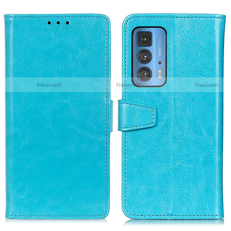 Leather Case Stands Flip Cover Holder A06D for Motorola Moto Edge S Pro 5G Sky Blue