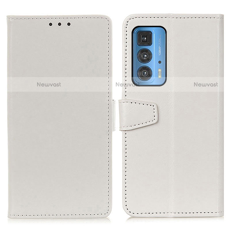 Leather Case Stands Flip Cover Holder A06D for Motorola Moto Edge S Pro 5G White