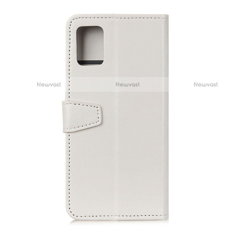 Leather Case Stands Flip Cover Holder A06D for Motorola Moto G100 5G White