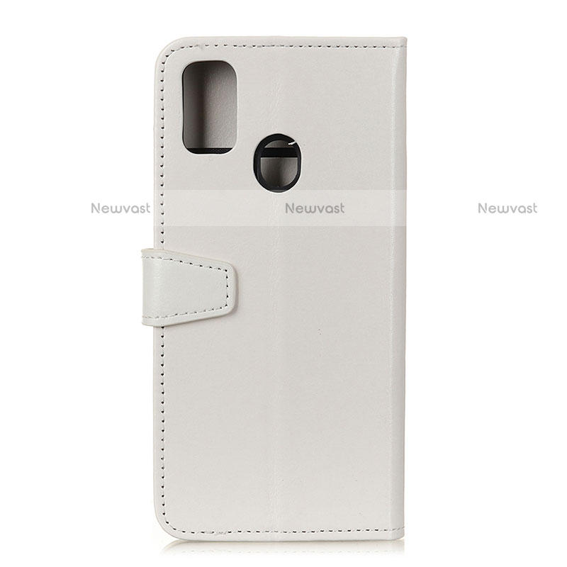 Leather Case Stands Flip Cover Holder A06D for Motorola Moto G31 White
