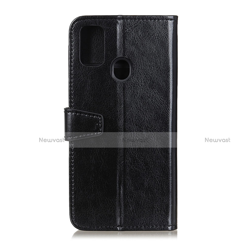 Leather Case Stands Flip Cover Holder A06D for Motorola Moto G41 Black