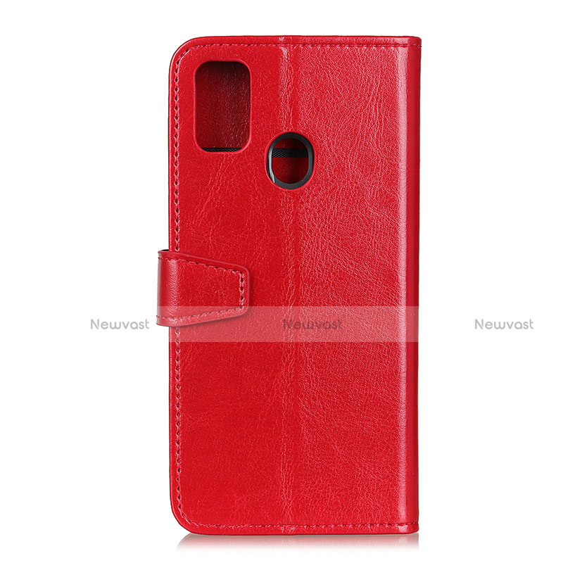 Leather Case Stands Flip Cover Holder A06D for Motorola Moto G41 Red