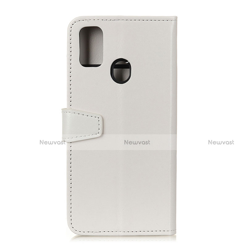 Leather Case Stands Flip Cover Holder A06D for Motorola Moto G41 White