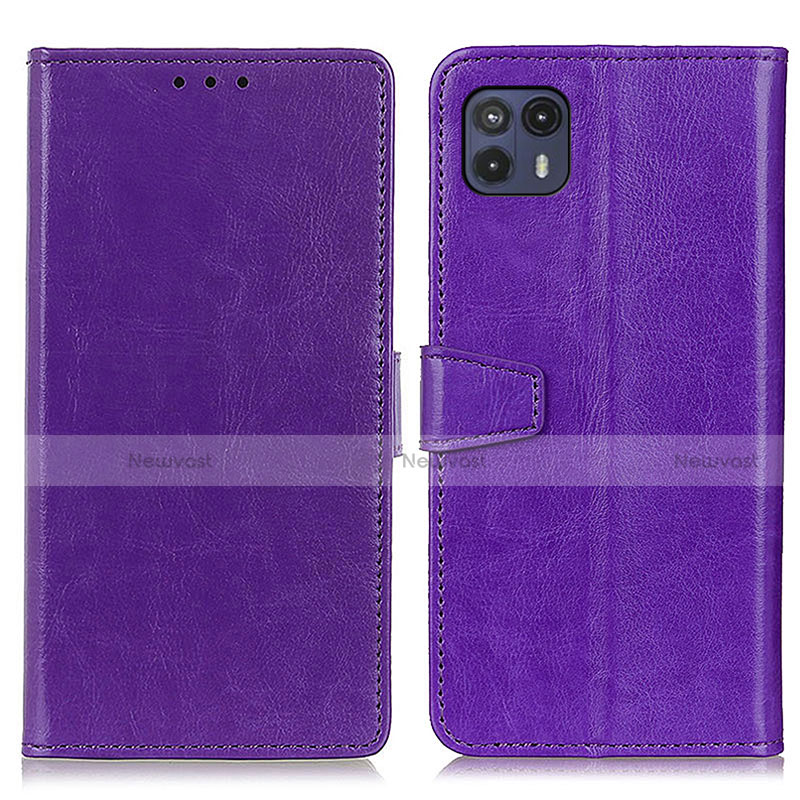 Leather Case Stands Flip Cover Holder A06D for Motorola Moto G50 5G Purple
