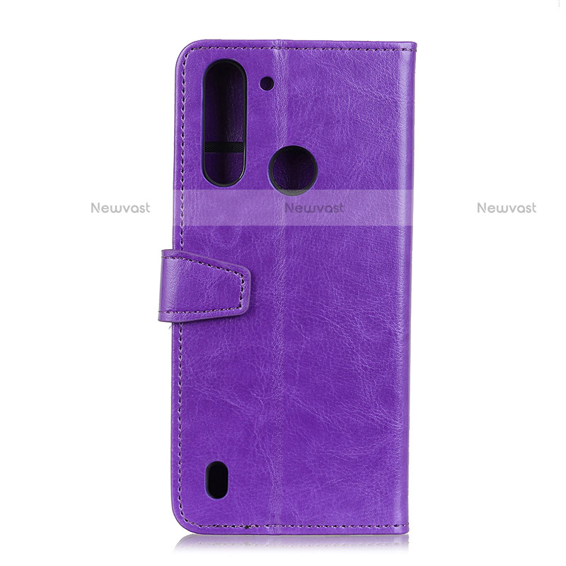 Leather Case Stands Flip Cover Holder A06D for Motorola Moto One Fusion