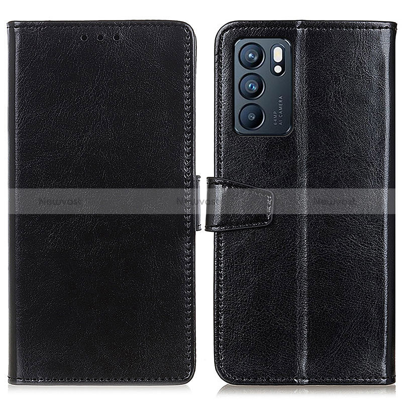 Leather Case Stands Flip Cover Holder A06D for Oppo Reno6 5G