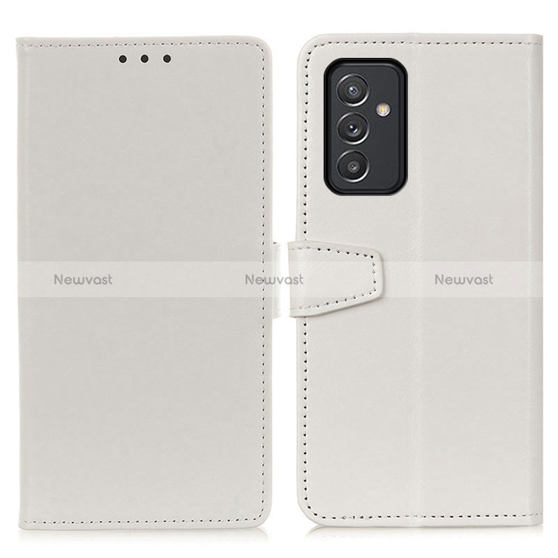 Leather Case Stands Flip Cover Holder A06D for Samsung Galaxy A15 4G White