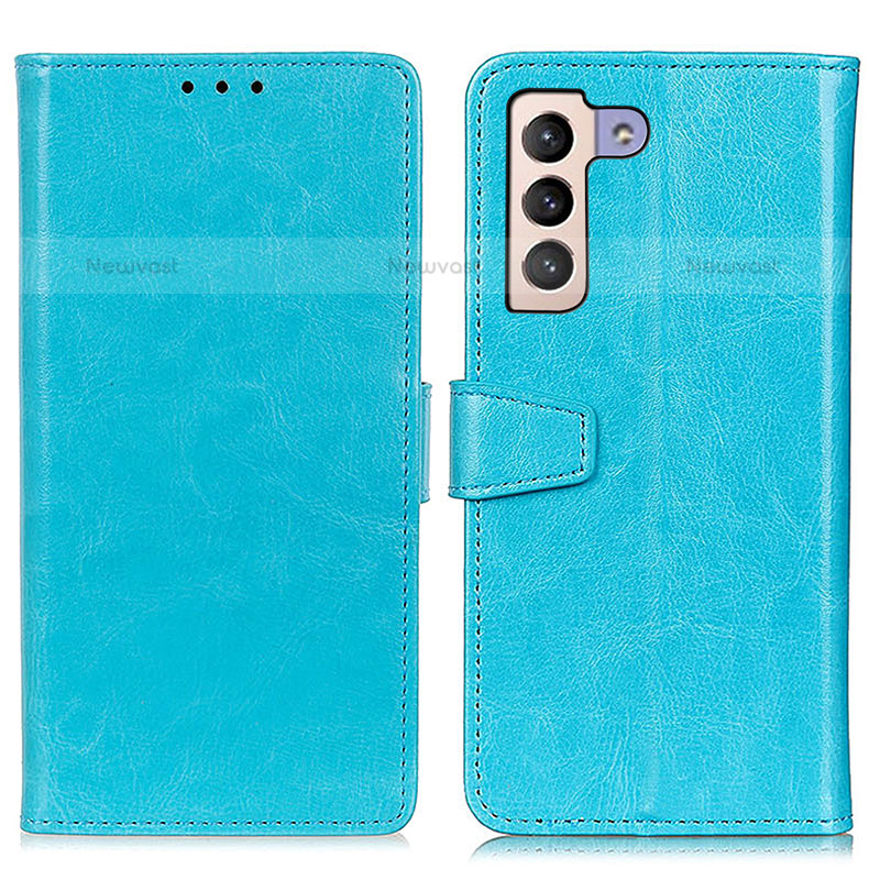 Leather Case Stands Flip Cover Holder A06D for Samsung Galaxy S23 Plus 5G Sky Blue