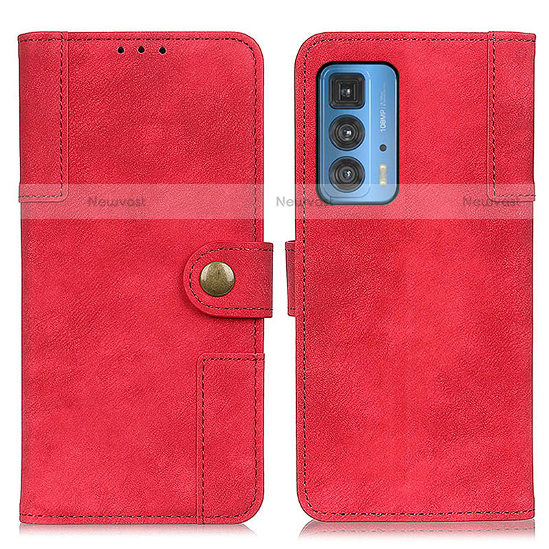 Leather Case Stands Flip Cover Holder A07D for Motorola Moto Edge S Pro 5G Red