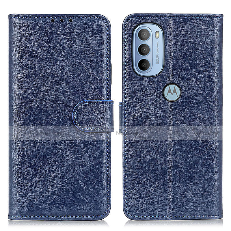 Leather Case Stands Flip Cover Holder A07D for Motorola Moto G41 Blue