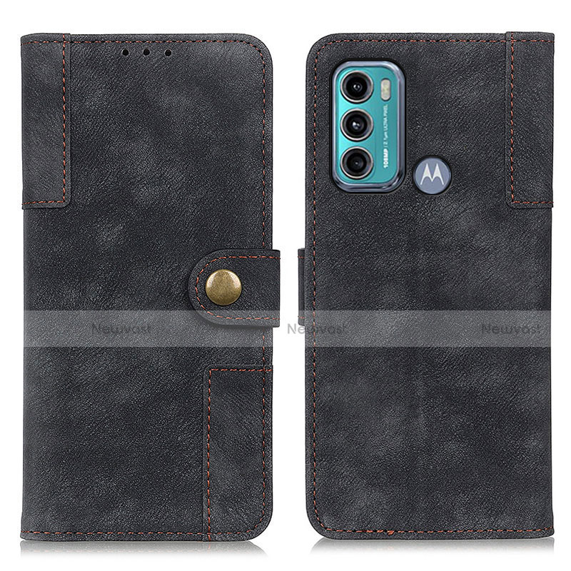 Leather Case Stands Flip Cover Holder A07D for Motorola Moto G60 Black