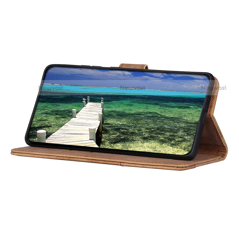 Leather Case Stands Flip Cover Holder A07D for Motorola Moto One Fusion Plus
