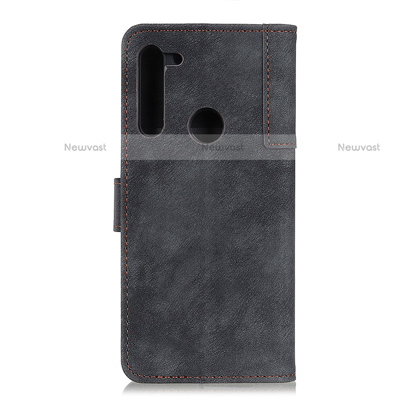 Leather Case Stands Flip Cover Holder A07D for Motorola Moto One Fusion Plus Black