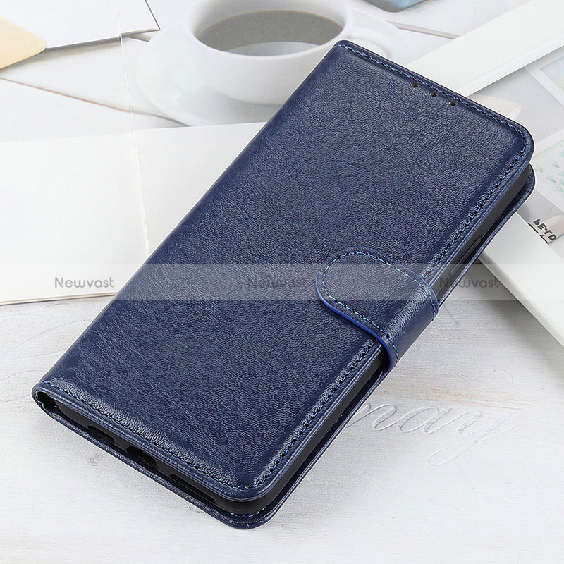 Leather Case Stands Flip Cover Holder A07D for OnePlus 9 5G Blue