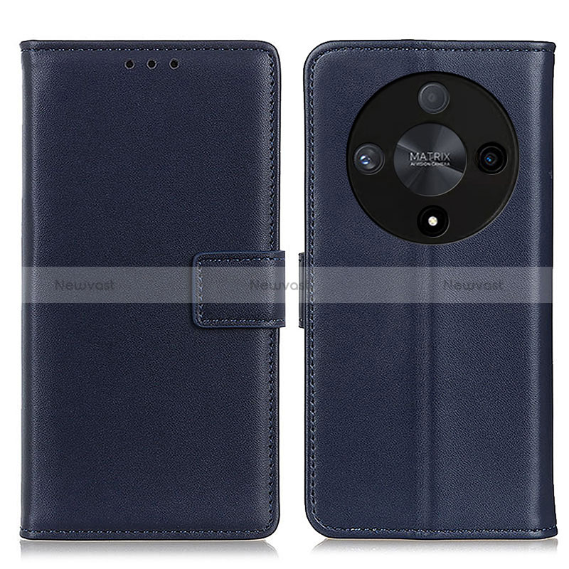 Leather Case Stands Flip Cover Holder A08D for Huawei Honor X9b 5G Blue