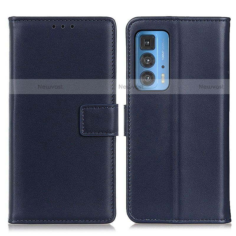 Leather Case Stands Flip Cover Holder A08D for Motorola Moto Edge S Pro 5G Blue