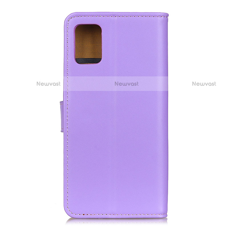 Leather Case Stands Flip Cover Holder A08D for Motorola Moto G100 5G Purple