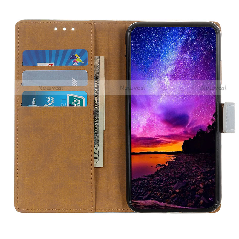 Leather Case Stands Flip Cover Holder A08D for Motorola Moto One Fusion