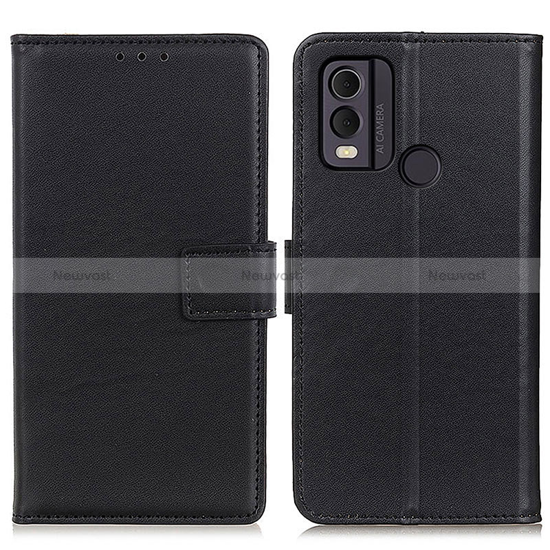 Leather Case Stands Flip Cover Holder A08D for Nokia C22 Black
