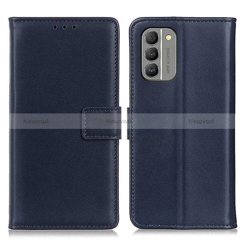 Leather Case Stands Flip Cover Holder A08D for Nokia G400 5G Blue