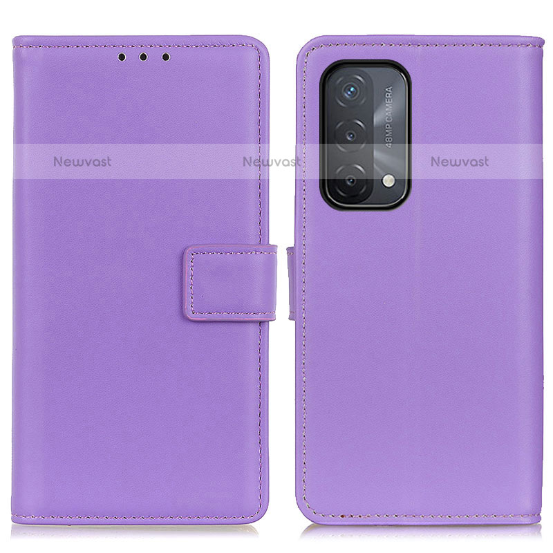 Leather Case Stands Flip Cover Holder A08D for OnePlus Nord N200 5G Purple