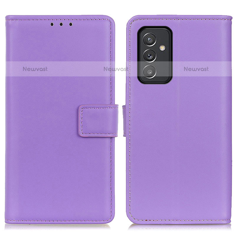 Leather Case Stands Flip Cover Holder A08D for Samsung Galaxy Quantum2 5G Purple