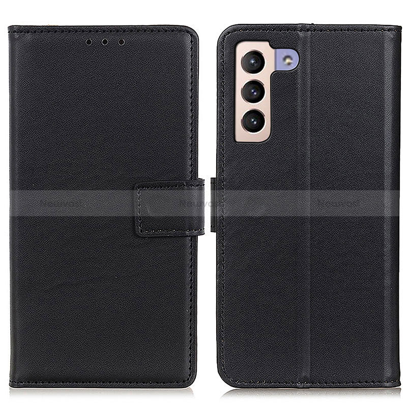 Leather Case Stands Flip Cover Holder A08D for Samsung Galaxy S22 Plus 5G Black