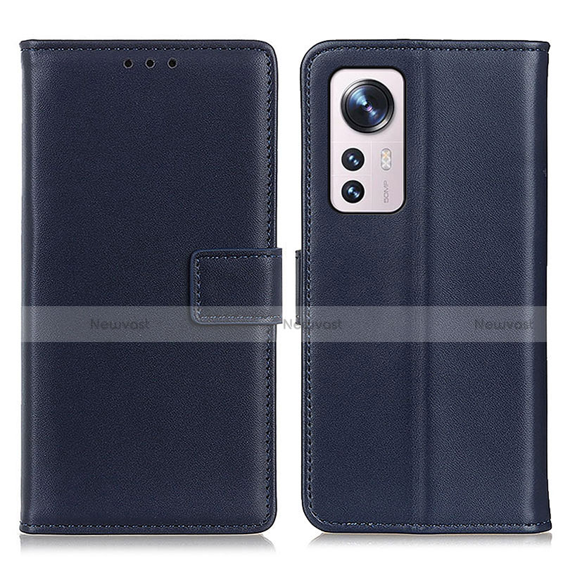 Leather Case Stands Flip Cover Holder A08D for Xiaomi Mi 12 5G Blue