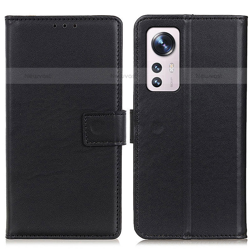 Leather Case Stands Flip Cover Holder A08D for Xiaomi Mi 12S 5G Black