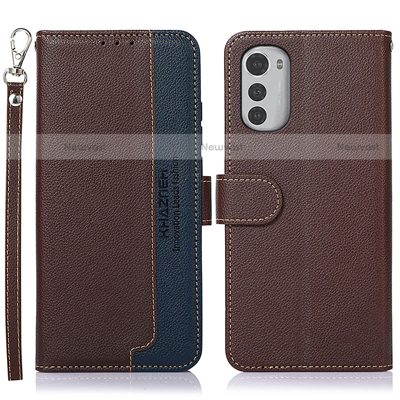 Leather Case Stands Flip Cover Holder A09D for Motorola Moto E32