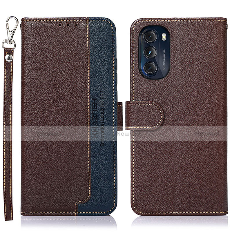 Leather Case Stands Flip Cover Holder A09D for Motorola Moto G 5G (2022)