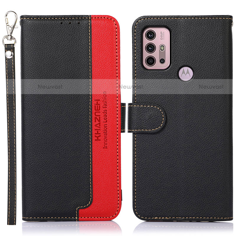 Leather Case Stands Flip Cover Holder A09D for Motorola Moto G31 Black