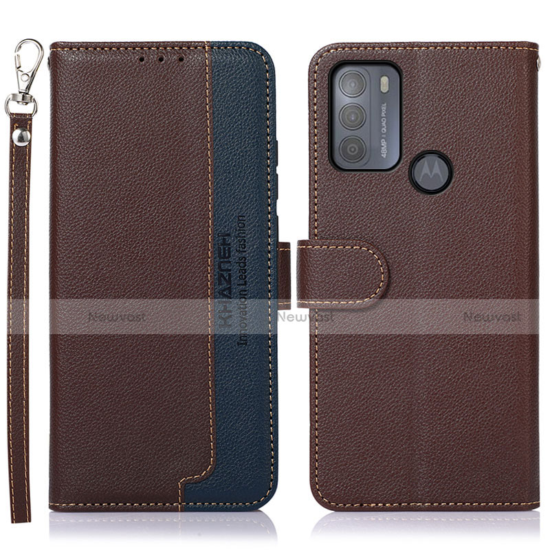 Leather Case Stands Flip Cover Holder A09D for Motorola Moto G50