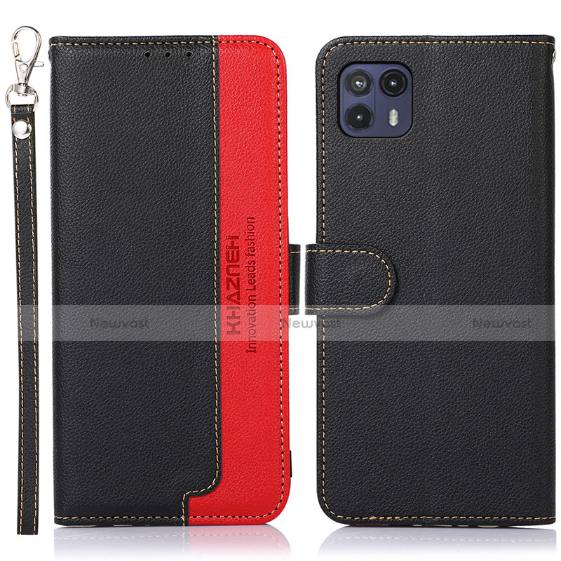Leather Case Stands Flip Cover Holder A09D for Motorola Moto G50 5G Black