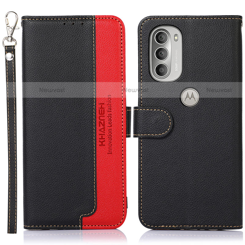 Leather Case Stands Flip Cover Holder A09D for Motorola Moto G51 5G