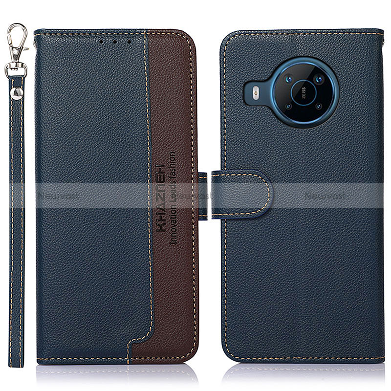 Leather Case Stands Flip Cover Holder A09D for Nokia X100 5G Blue