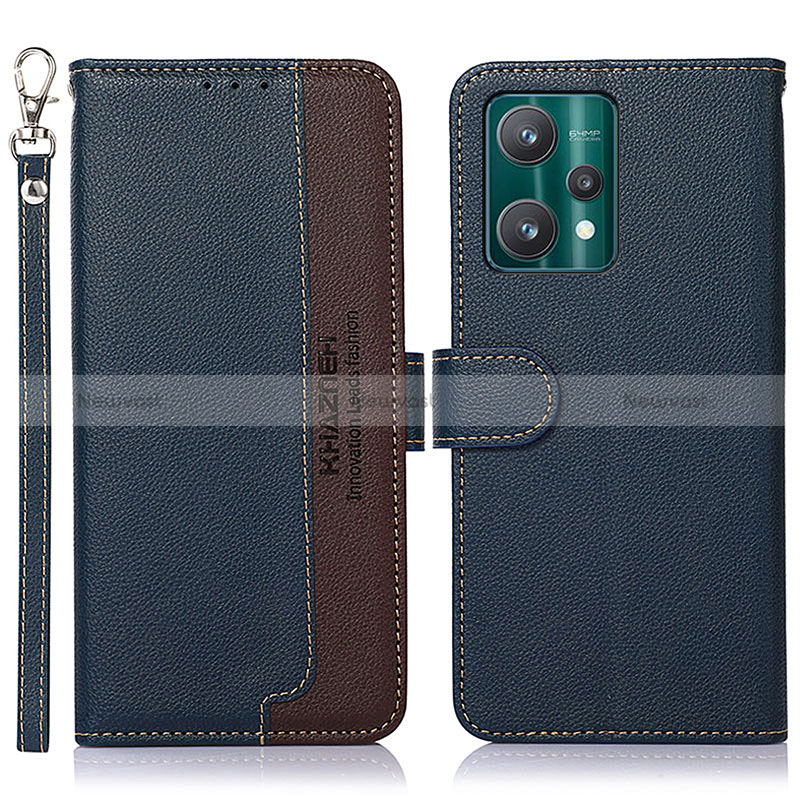 Leather Case Stands Flip Cover Holder A09D for Realme V25 5G Blue