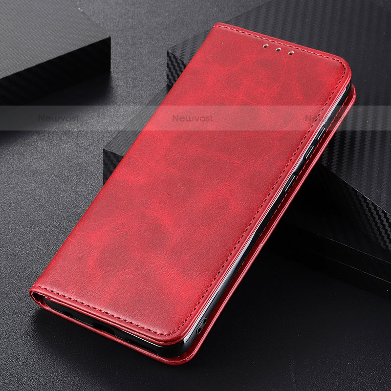 Leather Case Stands Flip Cover Holder A09D for Samsung Galaxy S21 5G Red