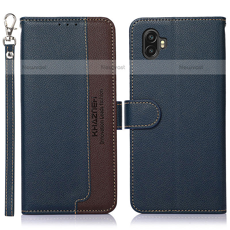Leather Case Stands Flip Cover Holder A09D for Samsung Galaxy Xcover Pro 2 5G Blue