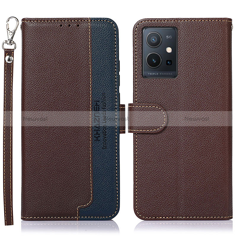 Leather Case Stands Flip Cover Holder A09D for Vivo iQOO Z6 5G