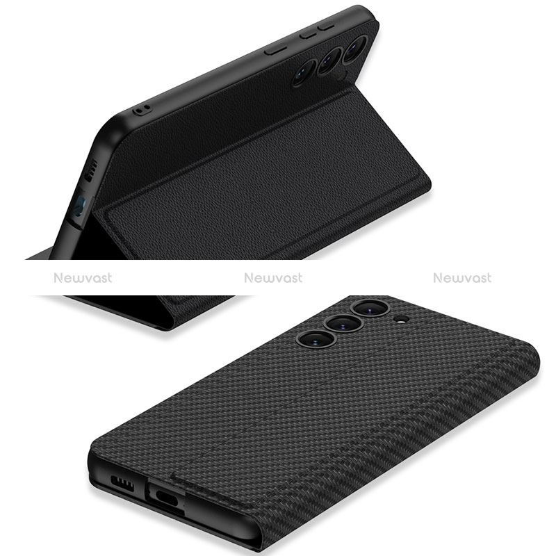 Leather Case Stands Flip Cover Holder AC1 for Samsung Galaxy S22 Plus 5G