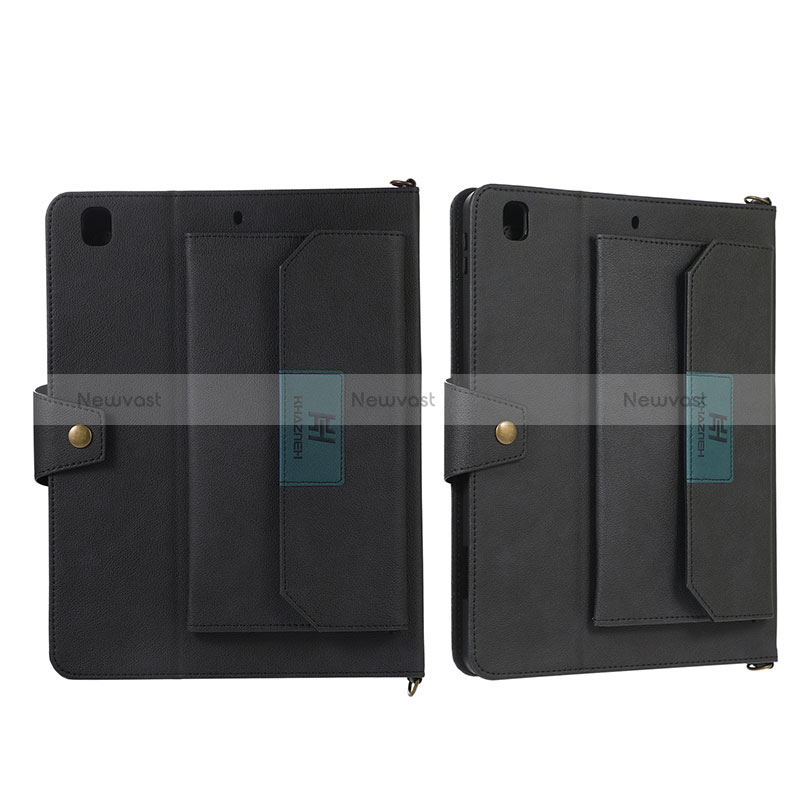 Leather Case Stands Flip Cover Holder AD1 for Apple iPad 10.2 (2020) Black