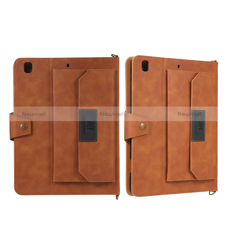 Leather Case Stands Flip Cover Holder AD1 for Apple iPad 10.2 (2020) Brown