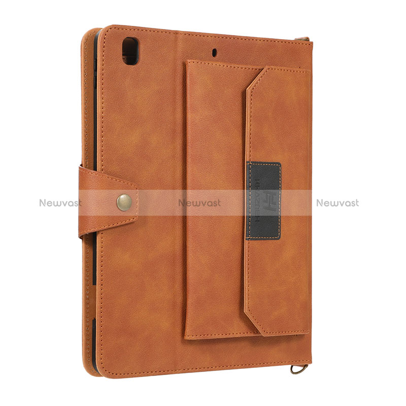 Leather Case Stands Flip Cover Holder AD1 for Apple iPad Air 2 Brown