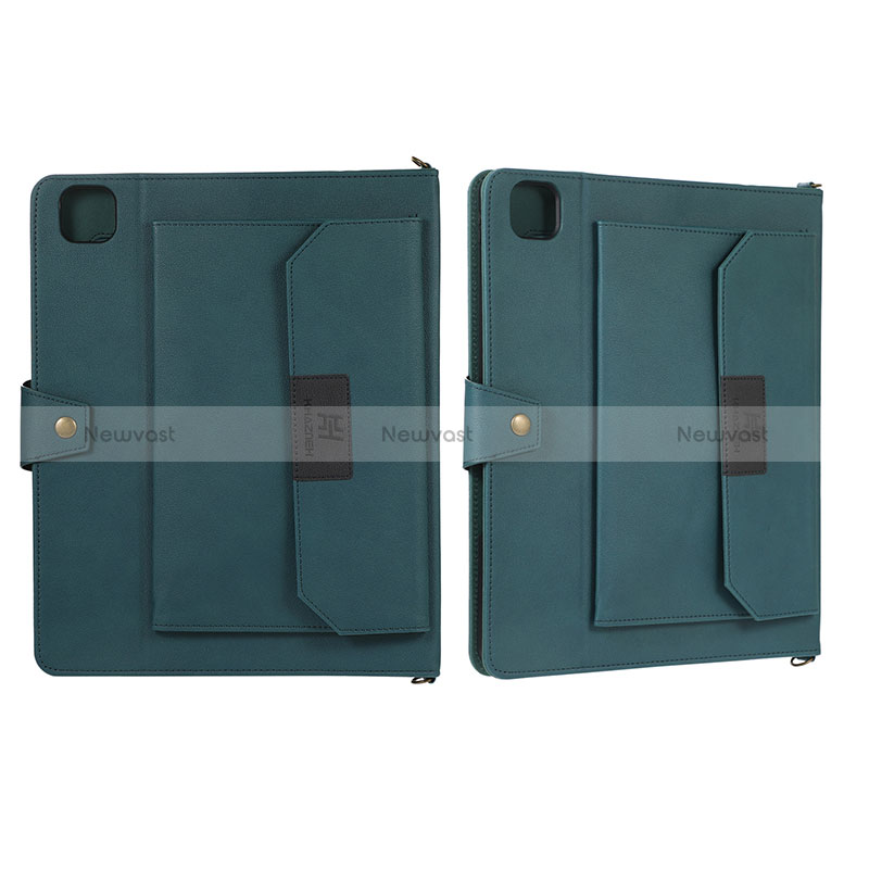 Leather Case Stands Flip Cover Holder AD1 for Apple iPad Pro 12.9 (2020) Green