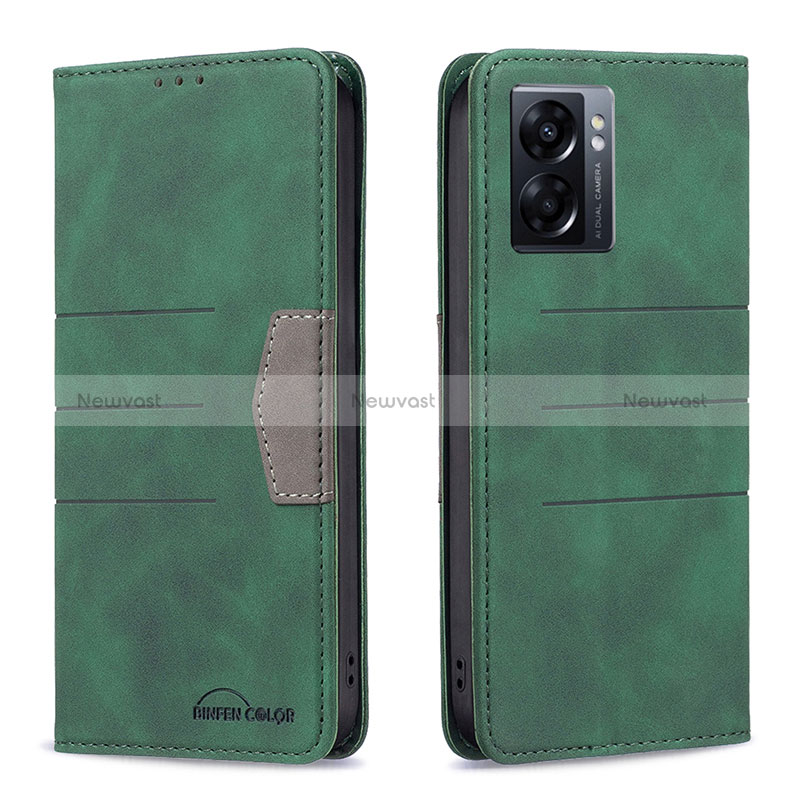 Leather Case Stands Flip Cover Holder B01F for Oppo A56S 5G