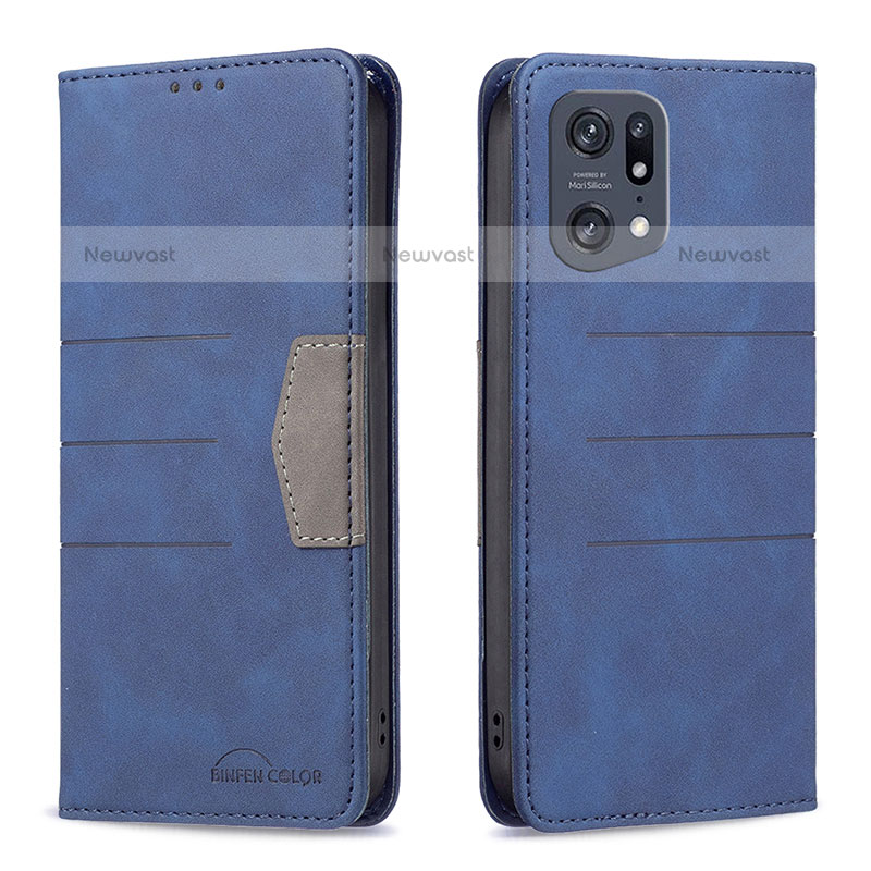 Leather Case Stands Flip Cover Holder B01F for Oppo Find X5 Pro 5G